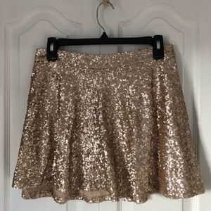 Aeropostale Bethany Mota Sparkly Gold Sequin Skirt